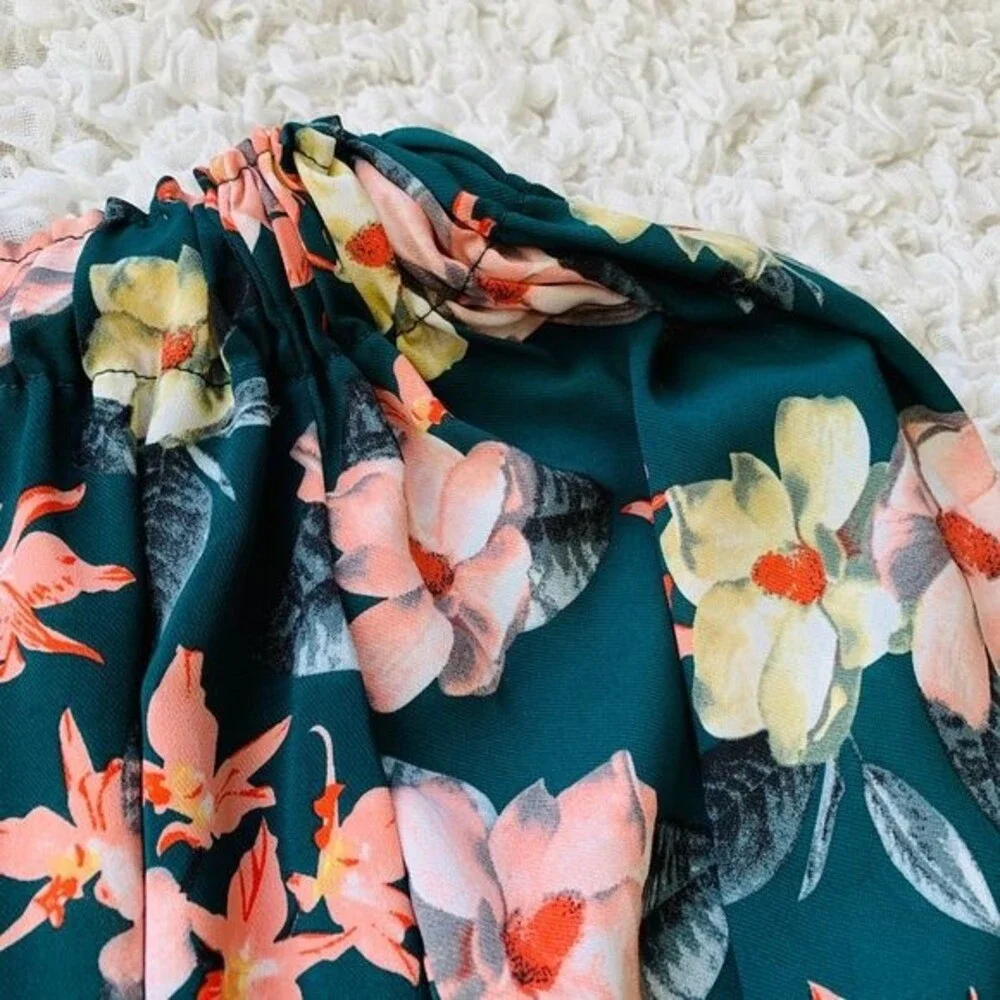 Philosophy Green top women Floral Off The Shoulder Blouse size XS